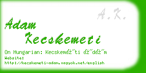 adam kecskemeti business card